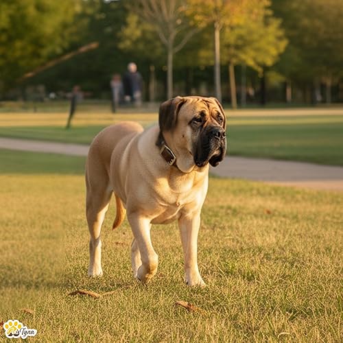 Miniatura 8 de ADITYNA Collar grande de cuero para perro, collar de perro XXL para razas gigantes como mastín (gigante cuello de 30 a 36 pulgadas, marrón)