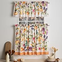 Vista 25 de Maison d' Hermine Juego de cortinas de cocina para ventanas 100% algodón Juego de cenefas de cocina para el hogar [2 niveles (71 cm x 91 cm) y 1