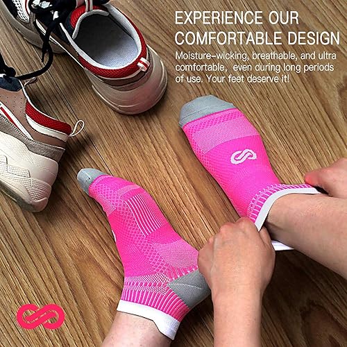 Miniatura 6 de PAPLUS Calcetines de compresión de tobillo para hombres y mujeres, 246 pares, calcetines de compresión de corte bajo con soporte para el tobillo