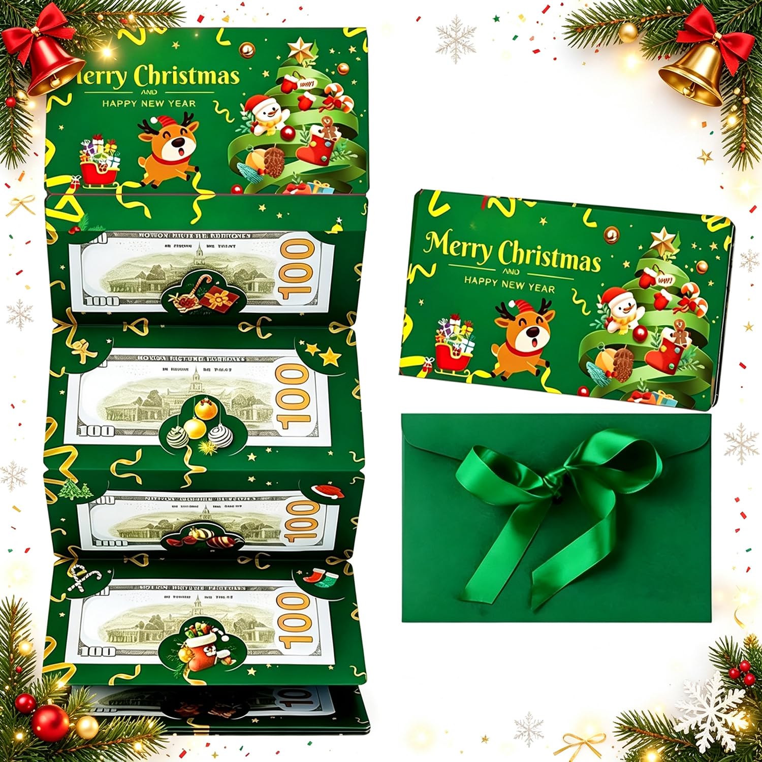 Christmas Money Envelopes for Cash 6 Slots, Christmas Cash Envelopes