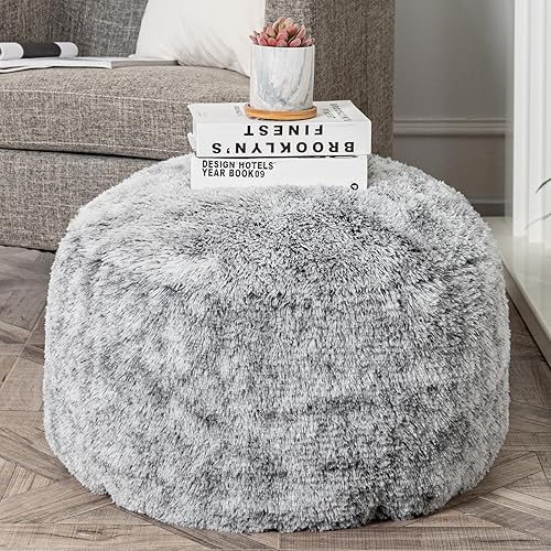 Miniatura 28 de Asuprui Puf otomano sin relleno, reposapiés otomano de 20 x 12 pulgadas, puf redondo para piso, sin relleno, reposapiés con almacenamiento para sala