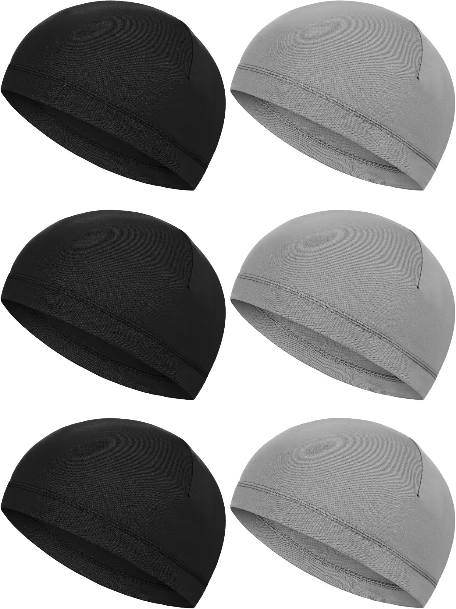 6 Pieces Helmet Liner Skull Caps Sweat Wicking Cap Running Hats Cycling Skull Caps for Men and Women