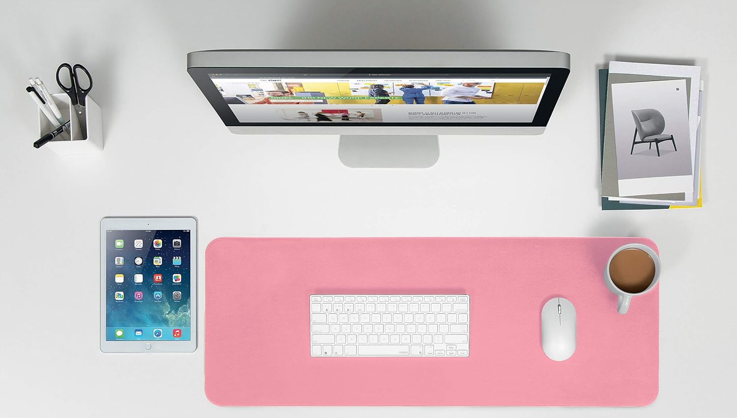 SIGEL SA605 Desk Pad - Waterproof - Imitation Leather - Pink, Silber - Double Sided - 80 x 30 cm