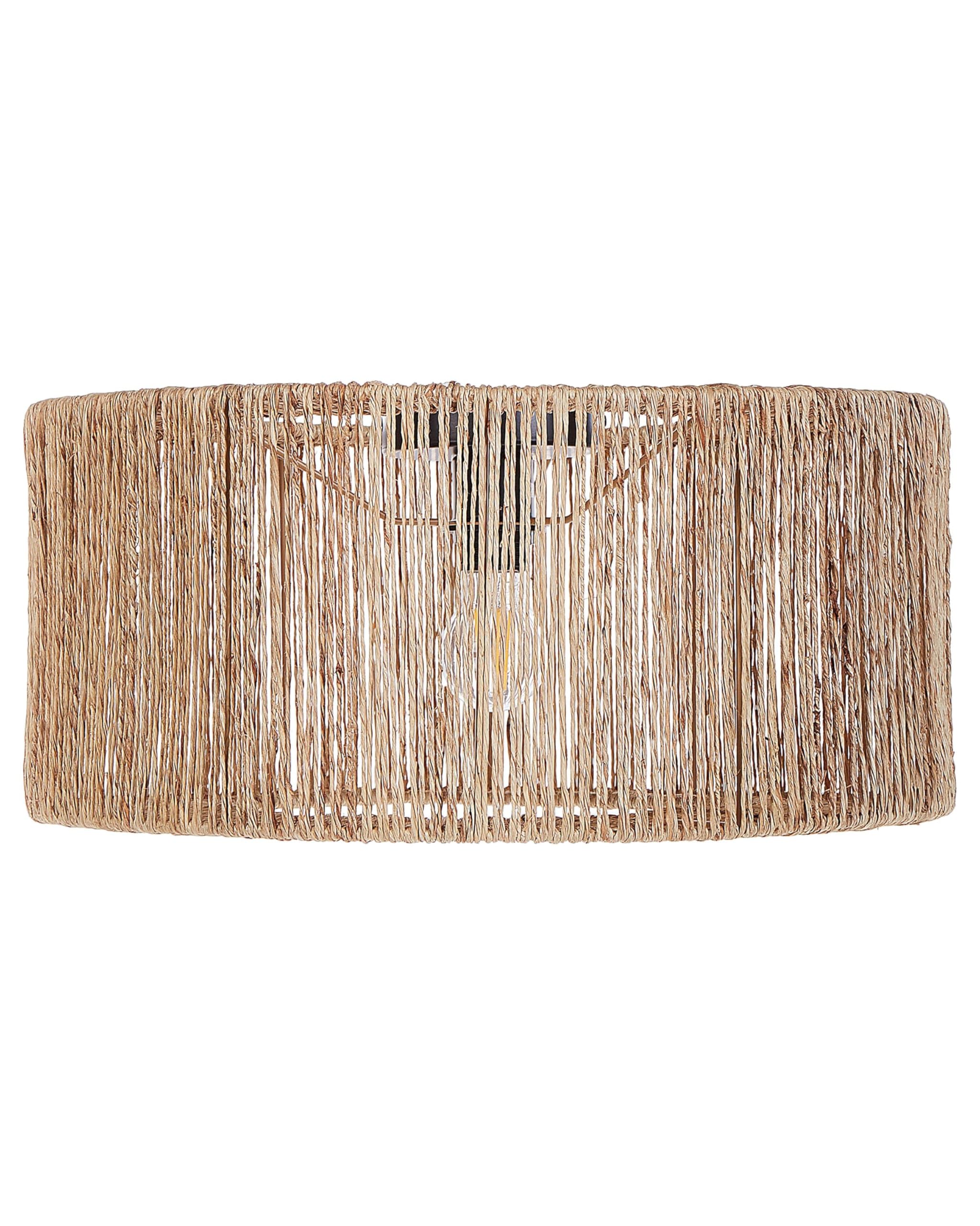 Beliani Deckenleuchte Jute- u. Papierschnur natürlich rund ⌀ 50 cm Trommelform Boho Sewa