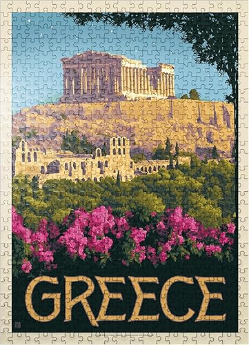 MyPuzzle Greece The Parthenon, póster vintage, rompecabezas prémium de 500 piezas para adultos