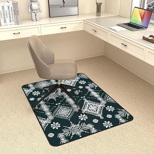 Miniatura 8 de Tapete para silla de escritorio para suelo de madera dura y azulejos, 55 x 63 pulgadas, tapete para silla de oficina para sillas rodantes, material