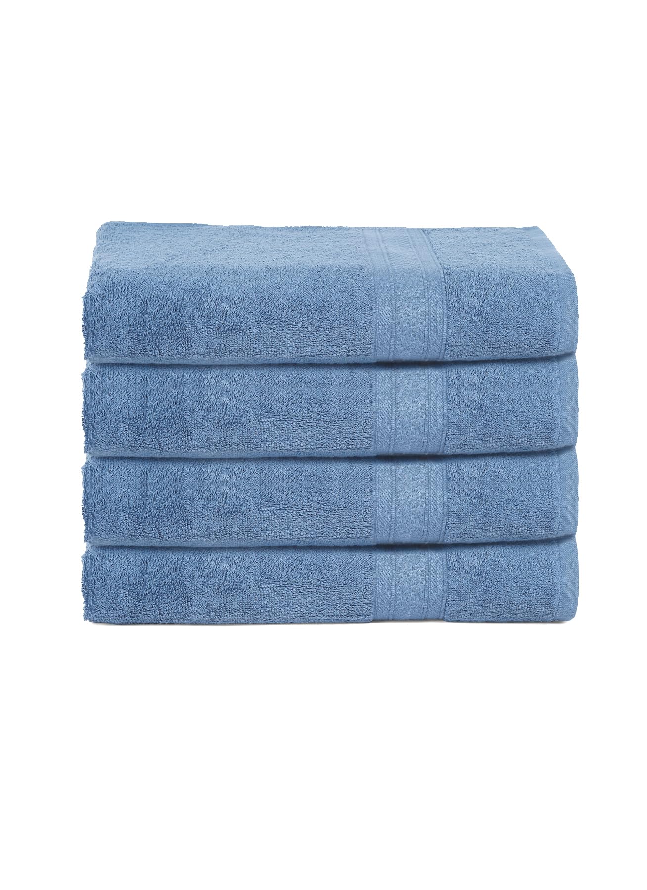 500 GSM Highly Absorbent Towels Set, 100% Cotton, Soft and Plush, All Seasons Use, Large, Everyday Use, Durable (4 Pcs Hand Towel Set, Sky Blue)