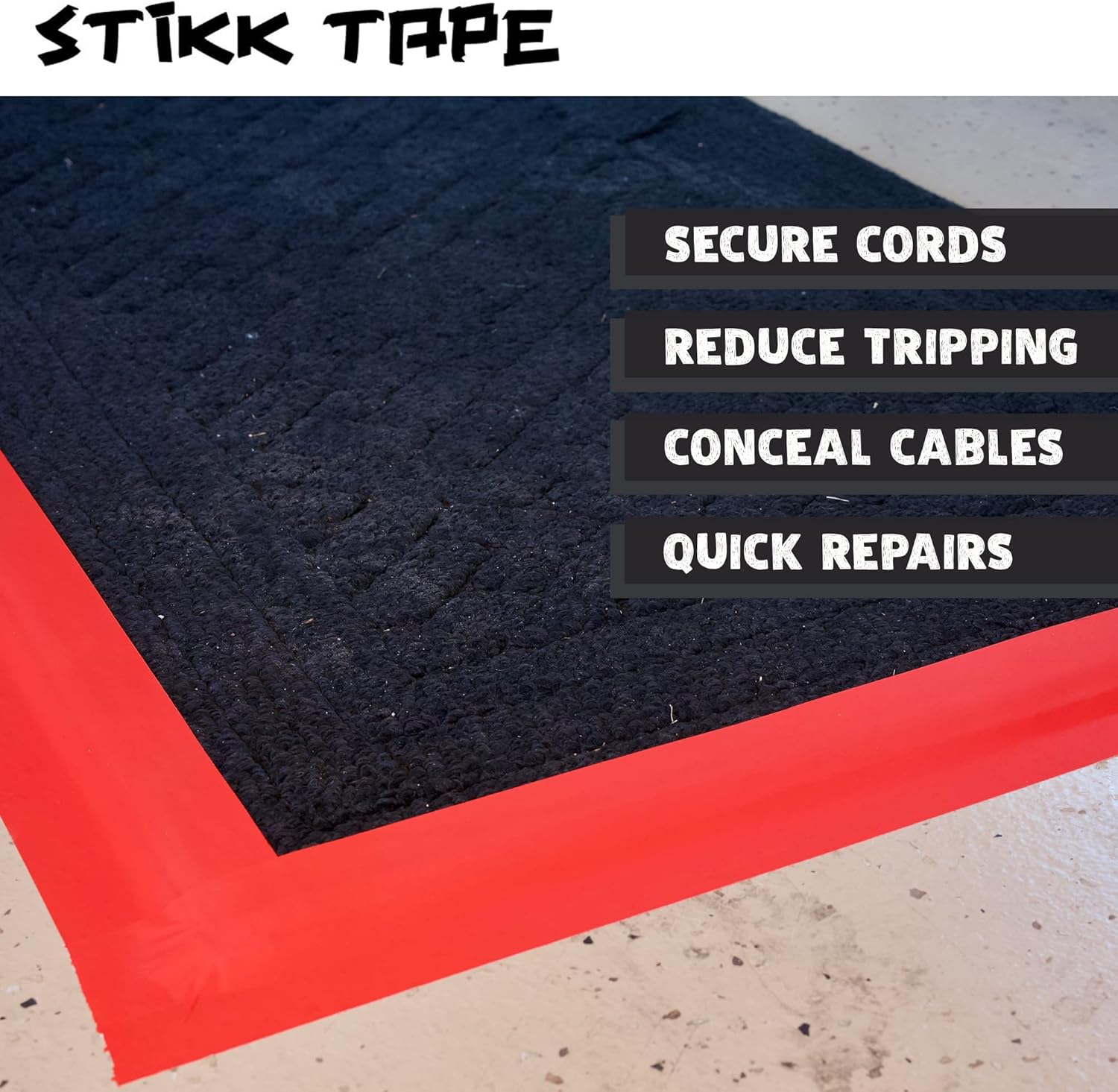 STIKK Gaffer Tape - Black Gaff Tape - 4 inch x 60 Yards - Pro Gaff Tape for Staging Work - Grafting Tape for Filming, Photography, Radio - Effective Heavy-Duty Water Resistant