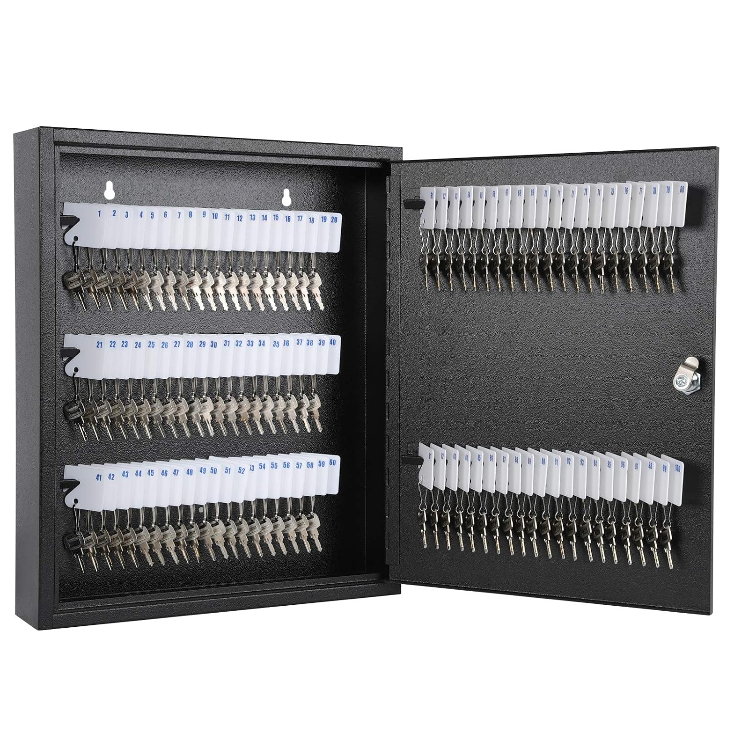 KYODOLED Key Storage Lock Box with Key, Locking Key Cabinet, 100 Key Management Wall Mount with Key Lock, Key Hooks & Tags...