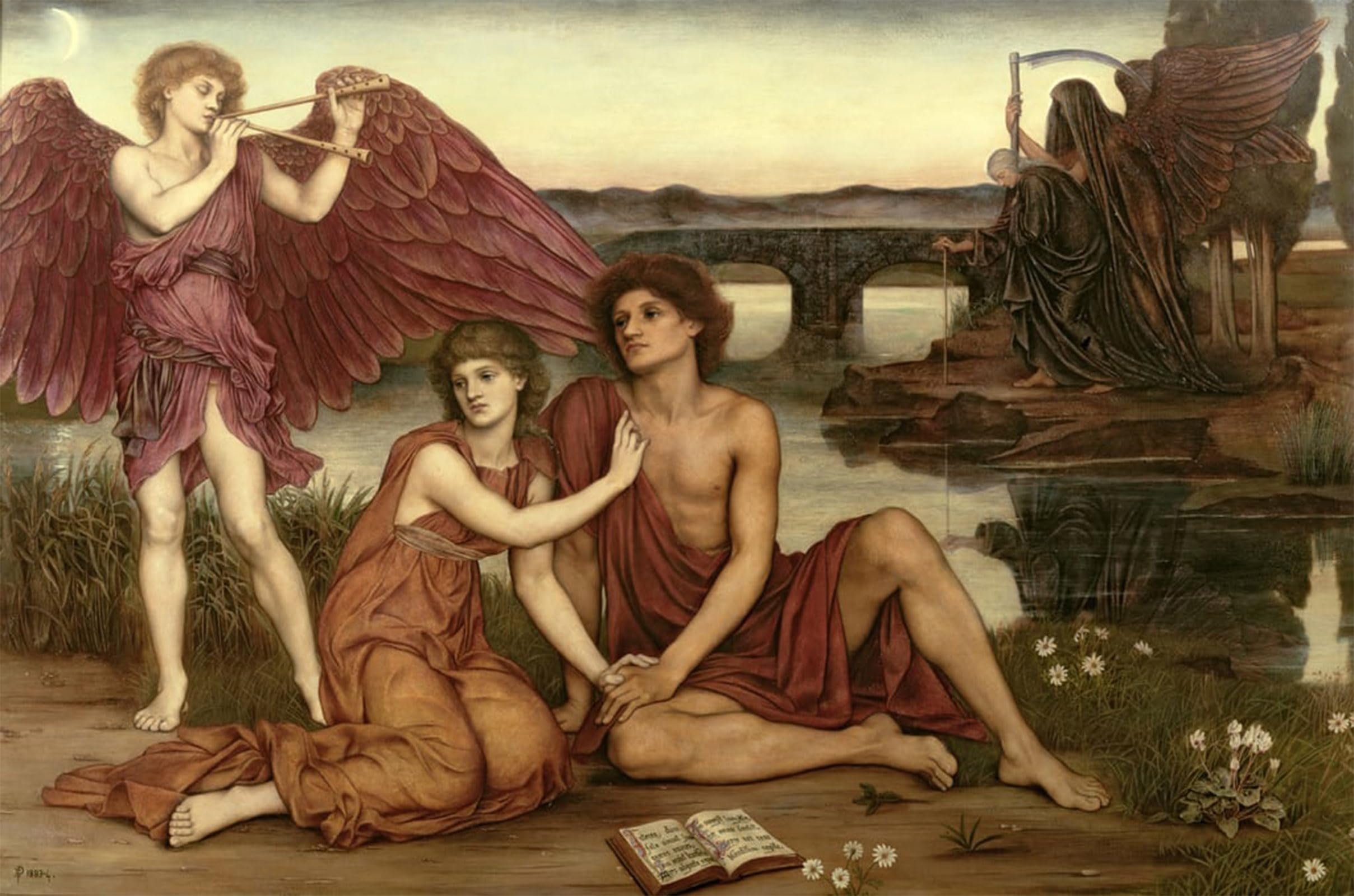ARTXLXXBN Famous Prints Artwork Pictures Poster Painting Art Love's Passing by Evelyn De mrgans Artwork Landscape Pictures for Home Decor 60x90cm