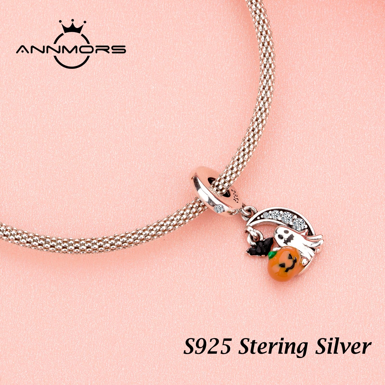 Annmors Charm Ciondolo Inverno Pupazzo Fiocco di neve 925 Argento Sterling Pendenti per Donne Braccialetti e Collane