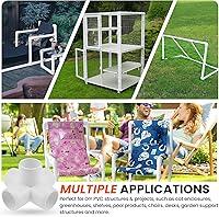 Vista 5 de SDTC Tech Paquete de 4 conectores de codo de tubería de grado de muebles de 3 vías de 1 pulgada para estante de PVC DIY, estructura de soporte