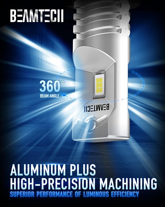 BEAMTECH H8 Fog Light Bulbs,3200 Lumens 6500K 1:1 Size Plug and Play of 2 | Super Bright,Xenon White,Non-polarity