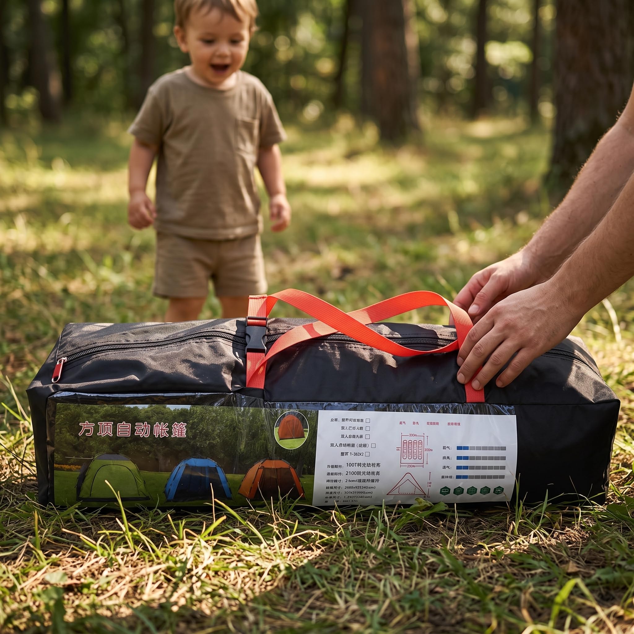 Up Zelt für 3-4 Personen – Automatisches Camping Zelt mit Schnellaufbau, Wasserdicht