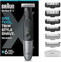 Braun XT5200 Men's Beard and Hair Trimmer and Electric Razor Series X, Flexible Head with 4D Blade Two Directions and SkinShield Protection, 45 Minutes Wireless Usage, XT5200