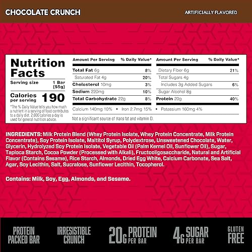 Vista 24 de BSN Protein Crisp Bar by Syntha-6 - Barra de proteína de suero bajo en azúcar, 1072753, 1