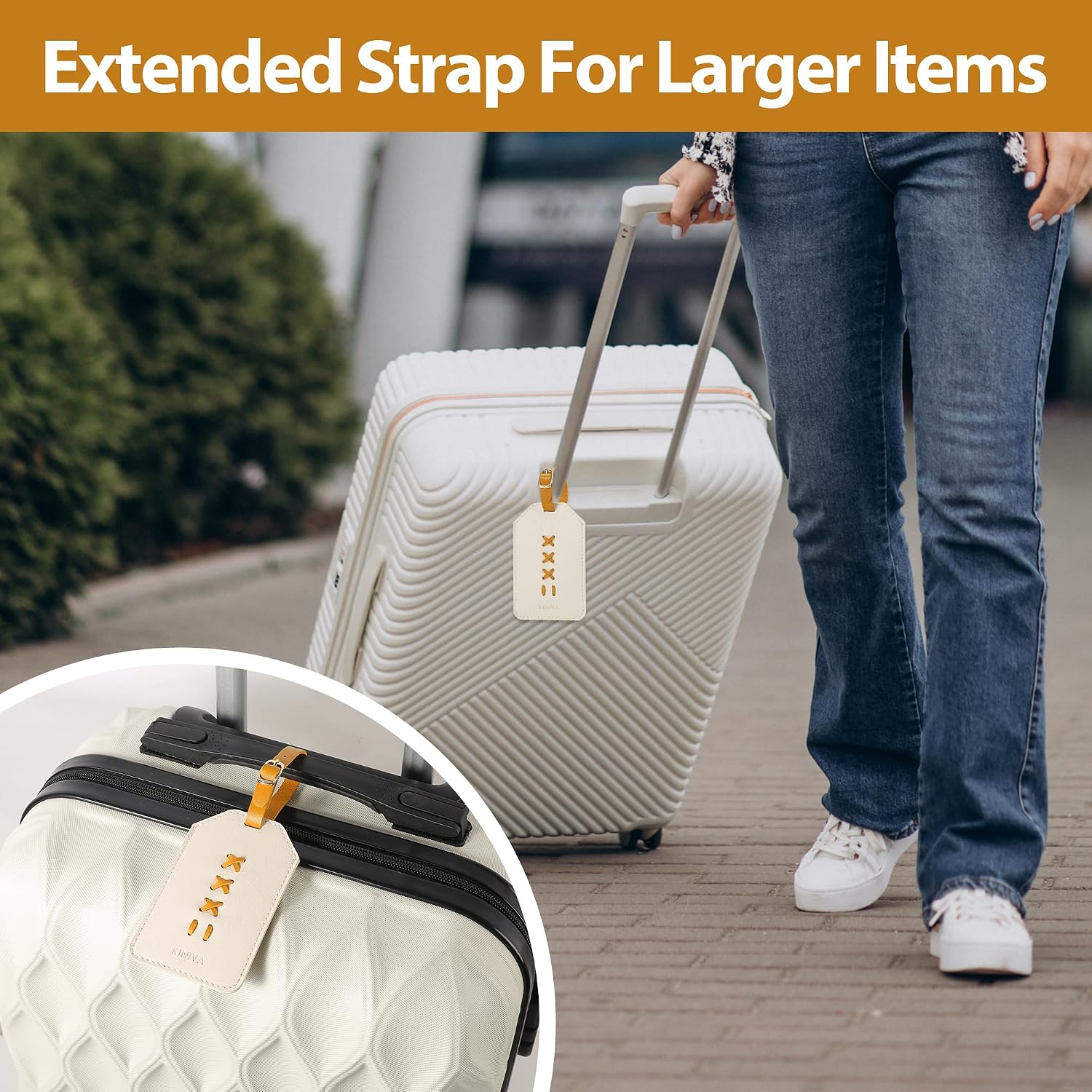 KINIVA 4 Pack Luggage Tags for Suitcase Women,Cute Suitcase Tags Identifiers Holder for Travel Cruise Essentials (Muiticorlor-4 Pack) image 5
