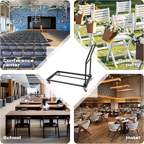 Miniatura 7 de Silla plegable con capacidad para hasta 1500 libras, carrito grueso en forma de L de acero resistente, utilizado en eventos de fiestas y eventos de