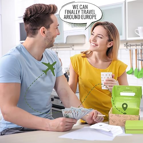 Miniatura 2 de Kit de desafío de sobres de 100 días. La caja de ahorro de dinero muestra cómo ahorrar $5050 o múltiplos en 100 días o 50 semanas. Desafío de dinero