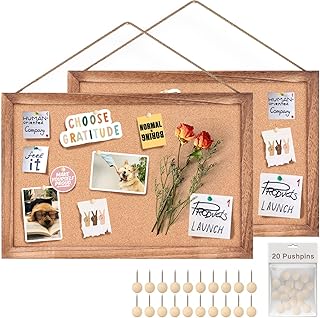 Emfogo 2~Pack Cork Board for Wall with 16x11Bulletin Boards Decorative Picture F - Compare price