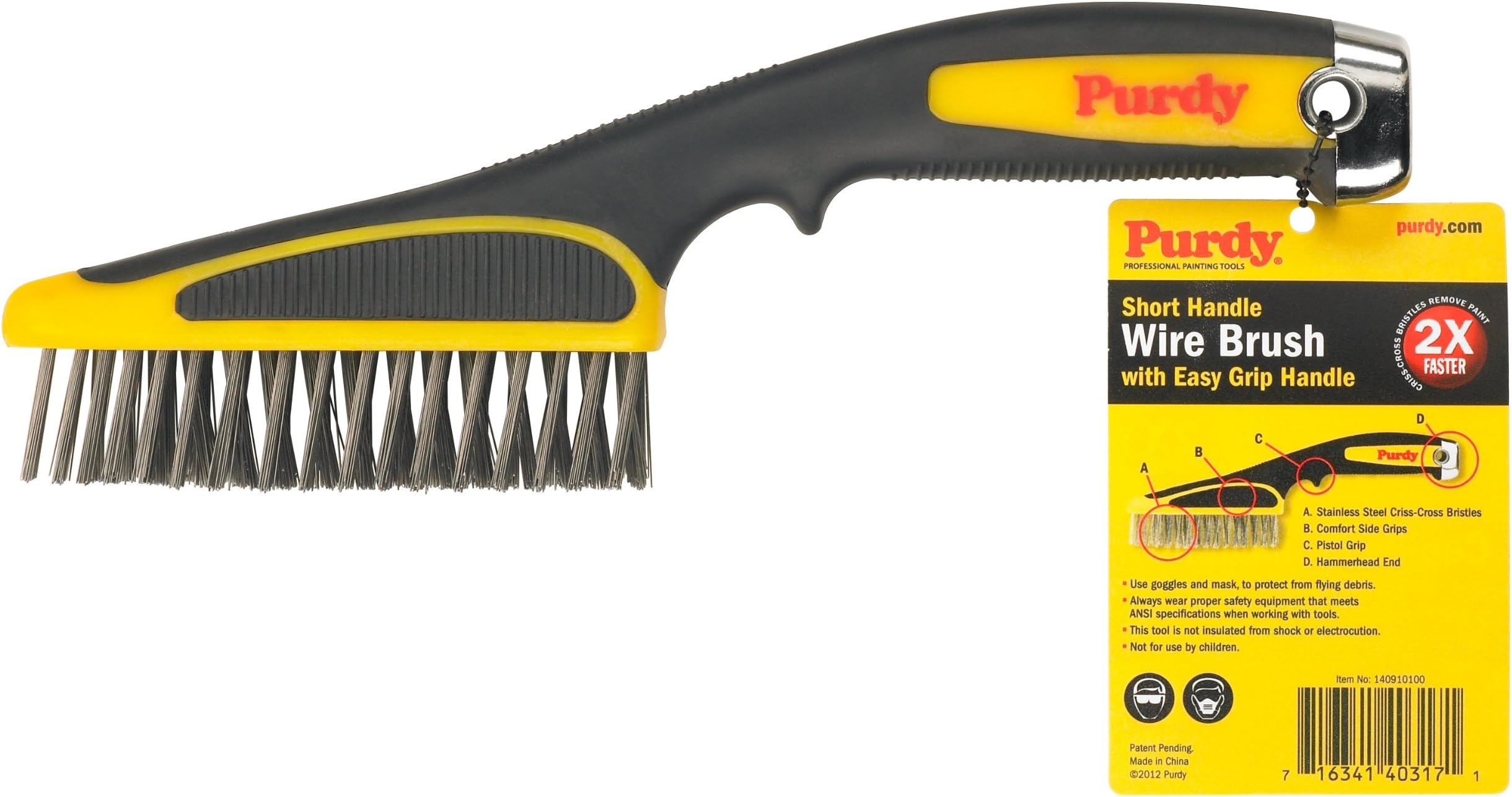 PURDY 140910100 Short Handle Wire Brush 11 inch
