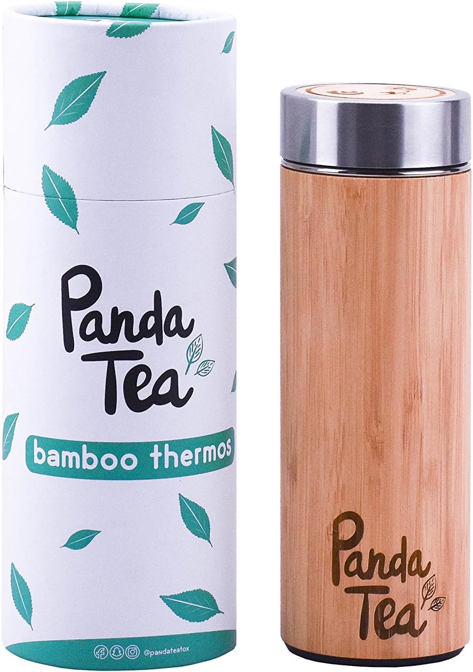 Panda Tea Eco-Friendly Bamboo Thermos, 360 ml