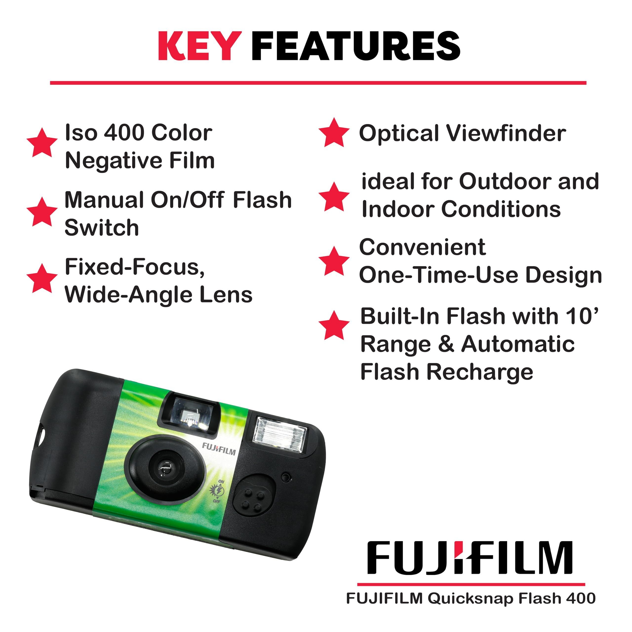 Amazon.com : Fujifilm QuickSnap Flash 400 Disposable 35mm Camera