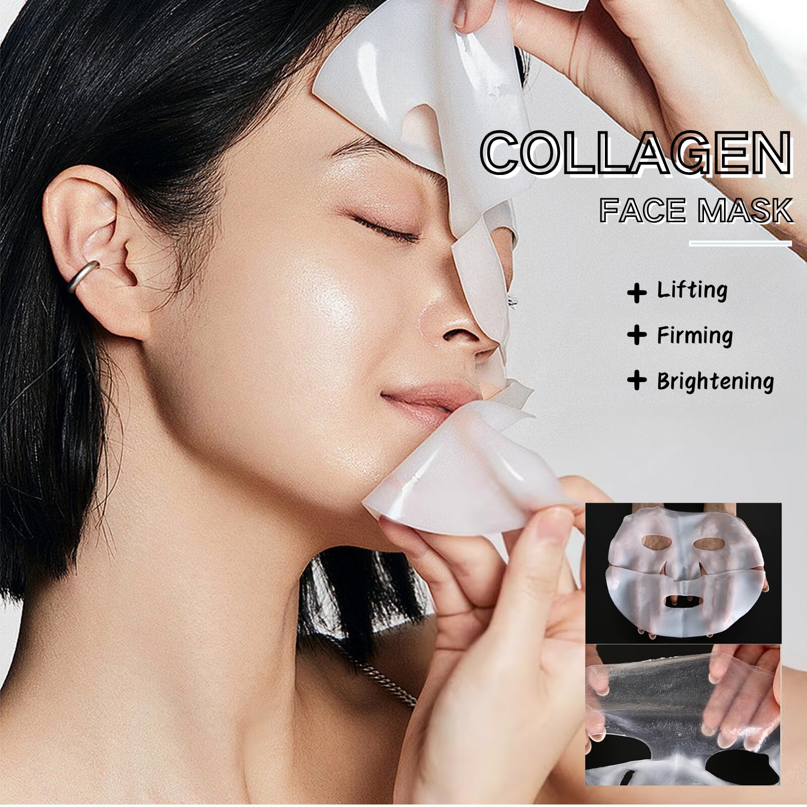 Collagen Face Mask Overnight, Bio Korean Glass Skin Mask 4PCS Skincare Collagen Gel Mask - Image 2