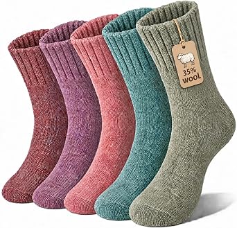 Loritta Wool Socks for Women, Winter Warm Crew Socks Stocking Stuffers
