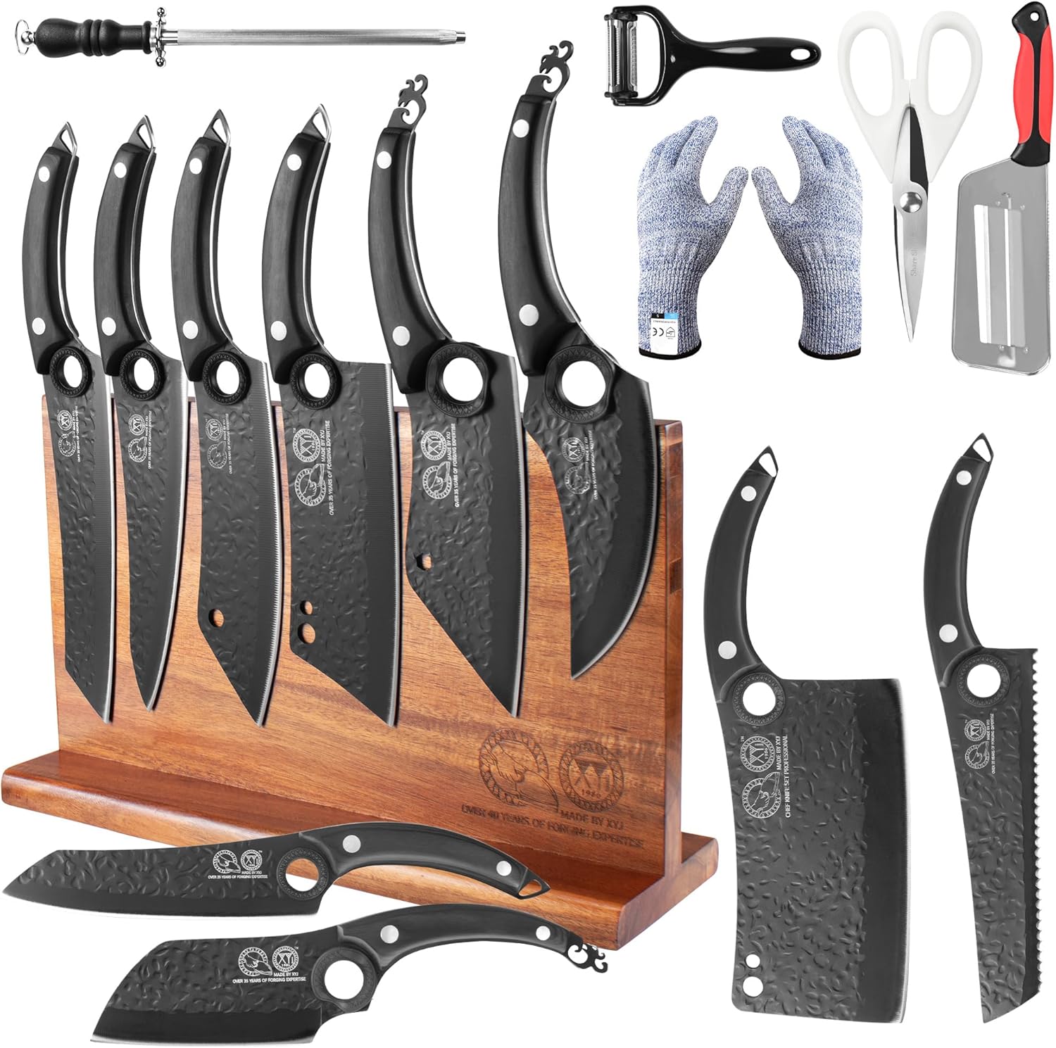 XYJ Kitchen Knife Block Set, 10...
