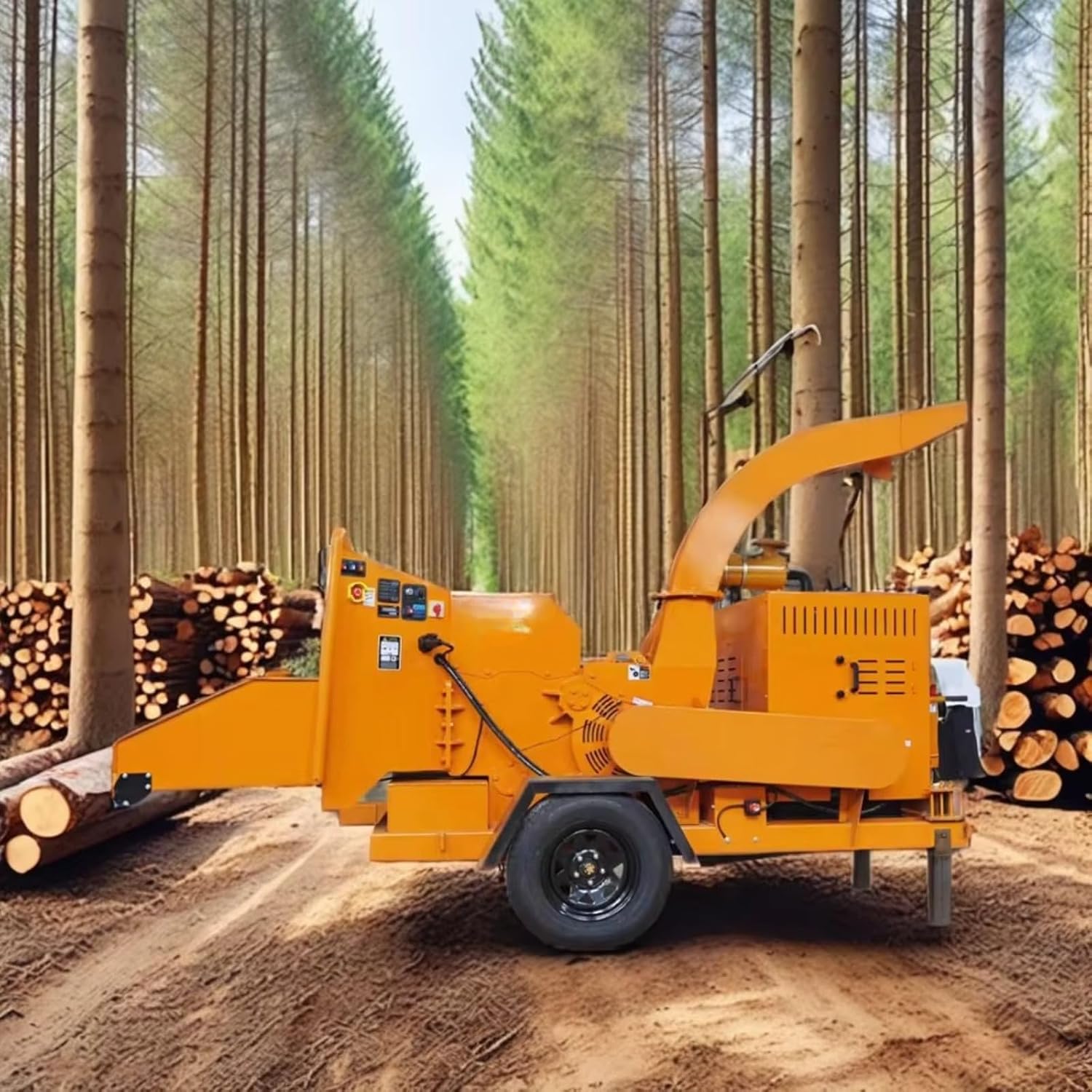 Industrial Wood Grinder Chipper Large Capacity Wood Chipper Shredder for Recycling Centers & Municipal Projects Mobile Wood Grinder for Contractors & Facility Managers