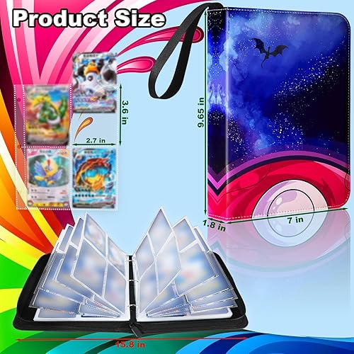 Miniatura 3 de Dmoicols Carpeta de tarjetas para tarjetas intercambiables de juegos, con 520 bolsillos y 65 fundas. Estuche coleccionable para tarjetas