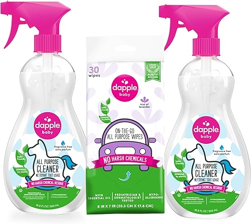 Miniatura 10 de Dapple Toallitas multiusos para bebés, hipoalergénicas y alimentadas por Plants Cleaning Wipes, toque de lavanda, 30 unidades (paquete de 2)