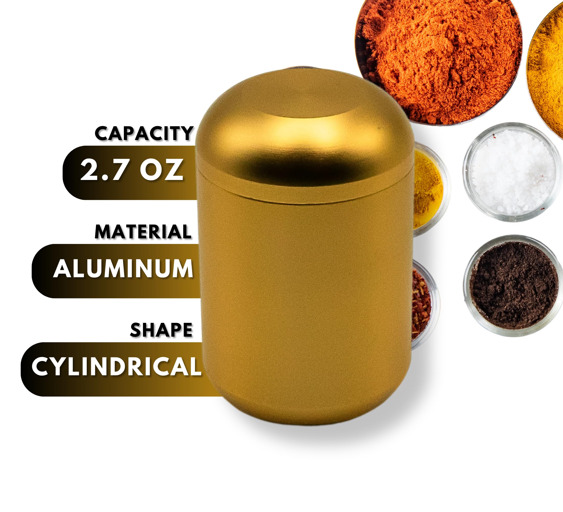 2.7oz Mini Tea Tin Canister (Gold) thumbnail 2
