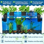 Upgraded Aquarium Plant Holder with Hooks and Suction Cups for Fish Tank Aquaponic Plants Cultivation and Aquascape Decorations (Black)