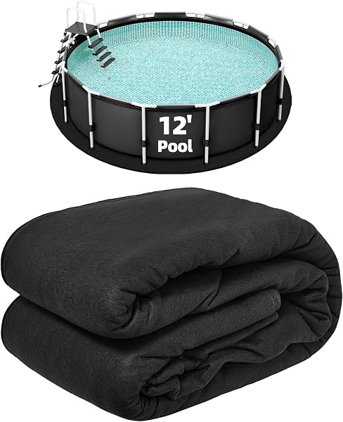 Poolergetic Pool Liner Pad for Above Ground Pools, Round Under Pool Mat Prevents Puncture, Weed Barrier, Extend Liner Li