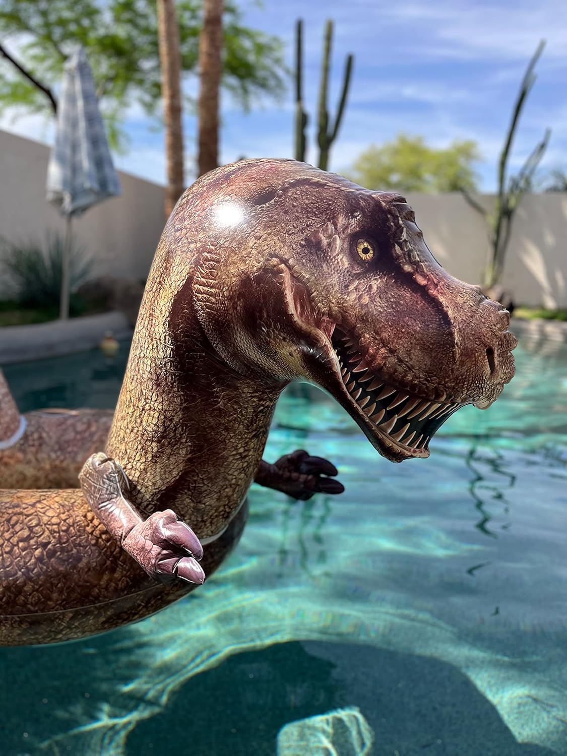 Coconut Outdoor Giant Tyrannosaurus Rex Pool Float – Inflatable T-Rex Ring Float – Durable Long Lasting Pool Float, Beach and Water Toy – Fun Decoration for Pool Parties, Events