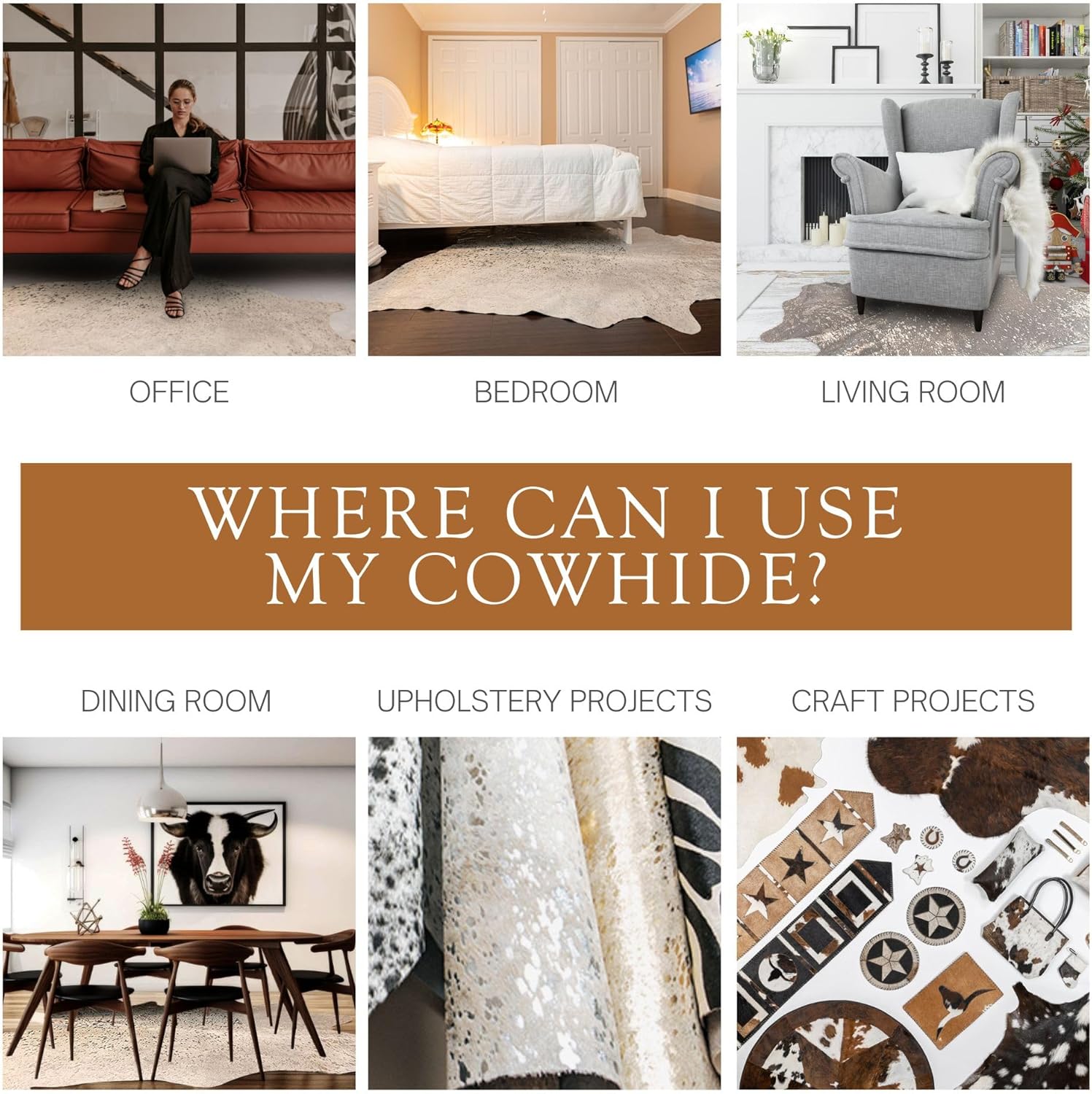 Sunshine Cowhides 100% Genuine Metallic Silver On Off White Cowhide Rug - Modern Style Animal Skin Rug & Floor Carpet for Living Room, Bedroom, Kitchen & More - Extra Large (6x7-8 Ft.)