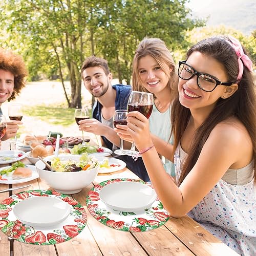 Vista 21 de Manteles individuales desechables de papel con lazo rosa, paquete de 50 manteles individuales de 13.4 pulgadas, redondos, decorativos, color rosa