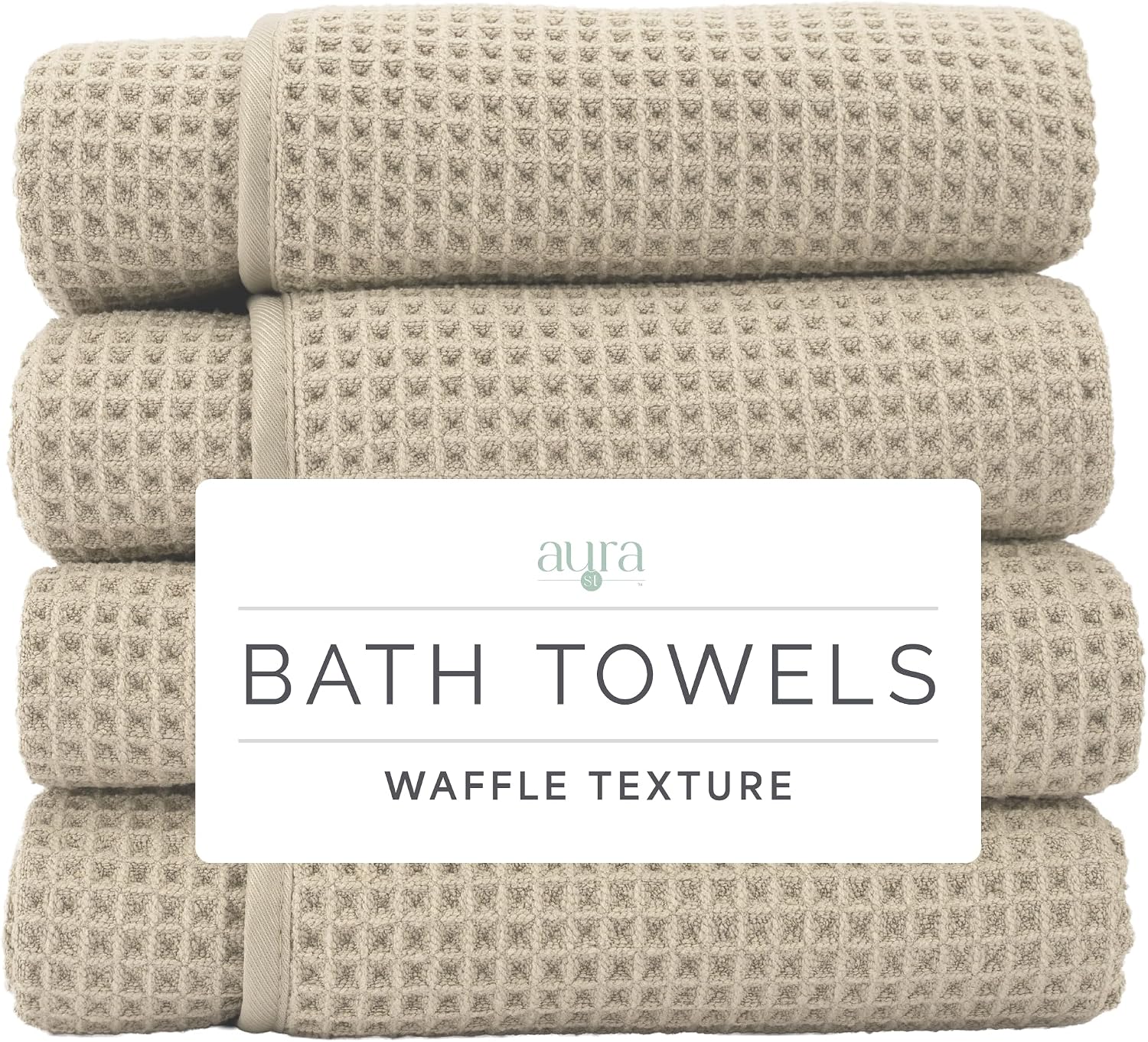 S&T INC. Aura Waffle Bath Towels (4-Pack)