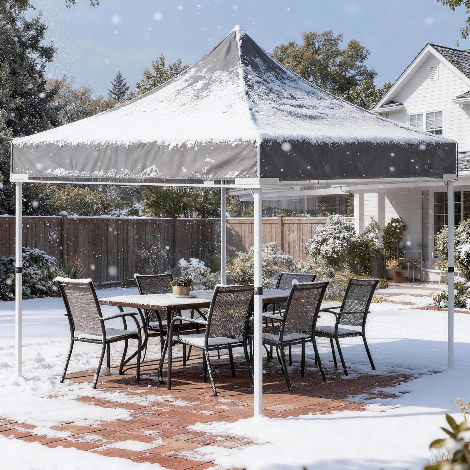 Toit de Pavillon 3x3 m en PVC Transparent, Bâche de Rechange Imperméable 270 g/m², Toit Pointu pour Tonnelle de Jardin, Compatible Tente Pliante, Abri de Jardin & Party Tent