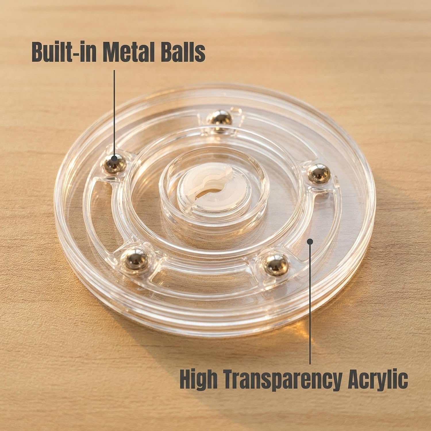 1 PC 6 Inch Rotating Turntable, Clear Acrylic Ball Bearing Rotating Tray Display Stand for Jewelry & Toys