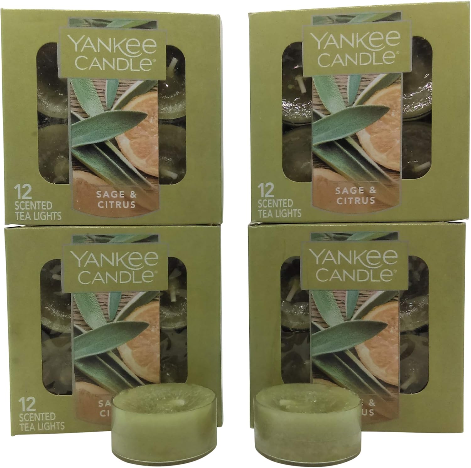 Yankee Candle Sage & Citrus 4Pack 48 Scented Tea Lights