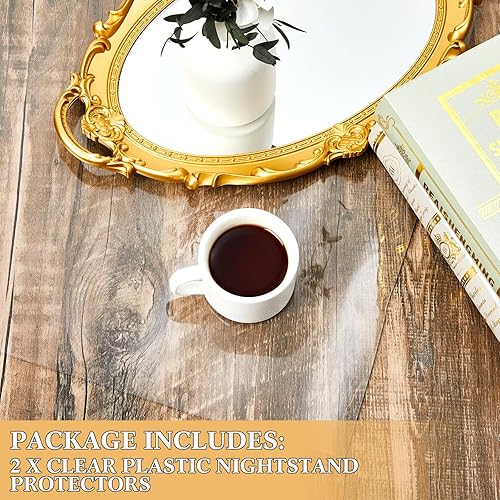 Miniatura 3 de 2 fundas de mesa de noche de 15.8 x 23.6 pulgadas de grosor de plástico de PVC transparente, protector de mesa transparente de PVC, protector de