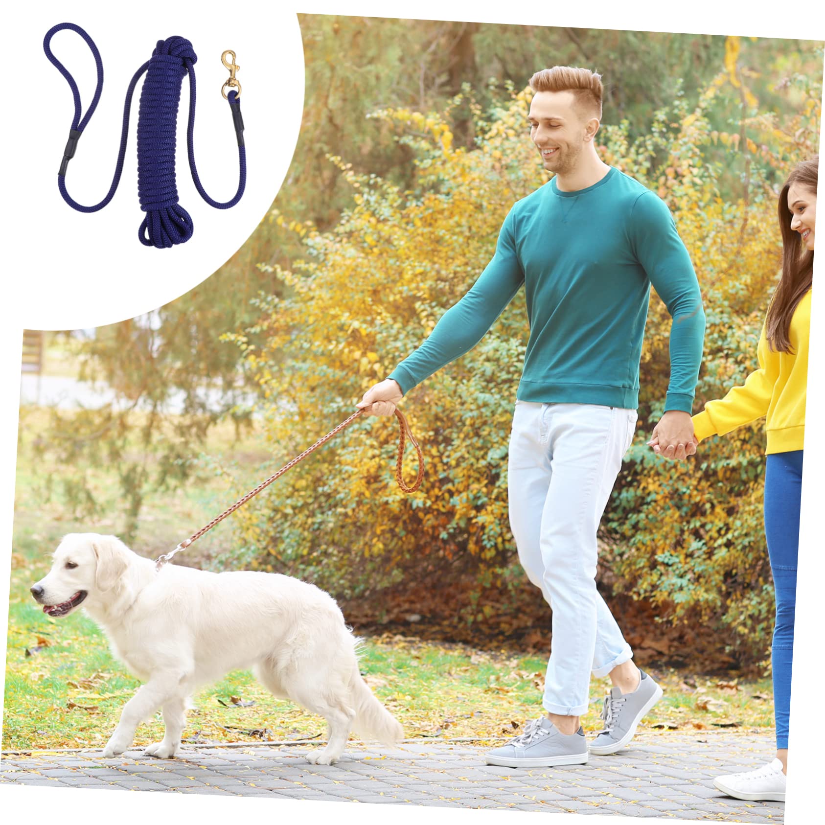Guinzaglio lungo Addestramento per Cani, Blu, Polipropilene | Gancio, per Corsa e Outdoor, per Pet e Cani, Presa Robusta e Comfort, Facile da Fissare
