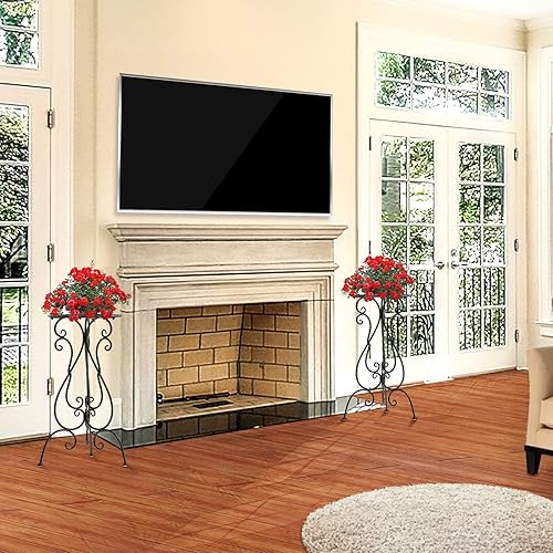 Miniatura 3 de Soporte de metal para plantas para interiores y exteriores, soporte resistente para macetas de 22.5 pulgadas de alto, soporte para pedestal para