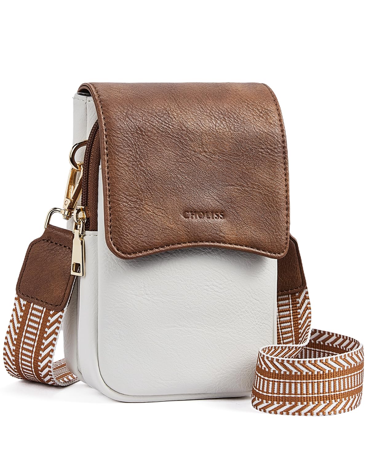 CHOLISS Cell Phone Crossbody Purse Small Cross Body Bag for Woman Leather Travel Wallet Shoulder Handbags with Card Slots