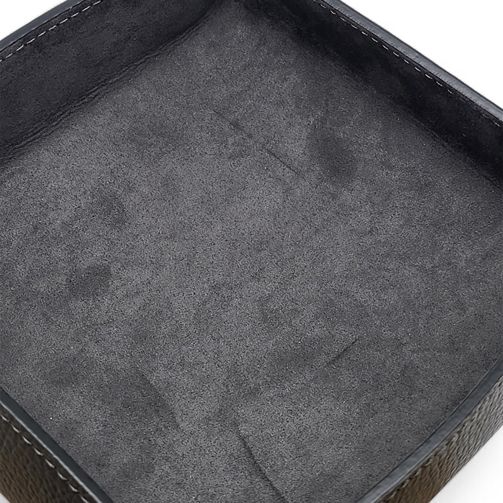 FAST WORLD SHOPPING - Svuotatasche in Vera Pelle Made in Italy, Organizer da Tavolo Design Moderno, Vassoio Portaoggetti Elegante per Scrivania Comodino o Mobile Ingresso Casa Ufficio (Grigio)
