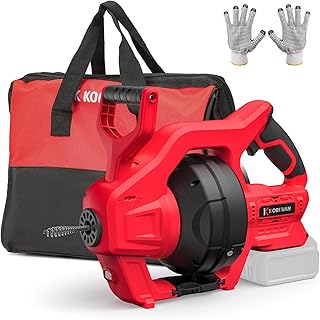 Cordless Drain Auger Compatible with Mwkee 18V Battery, Auto-Feed Plumbing Drain Snake with 23.62FT Cable, Drain Clog Cleaner Tool for Sink, Toilet, Bathtub, Sewer (Battery Not Included)