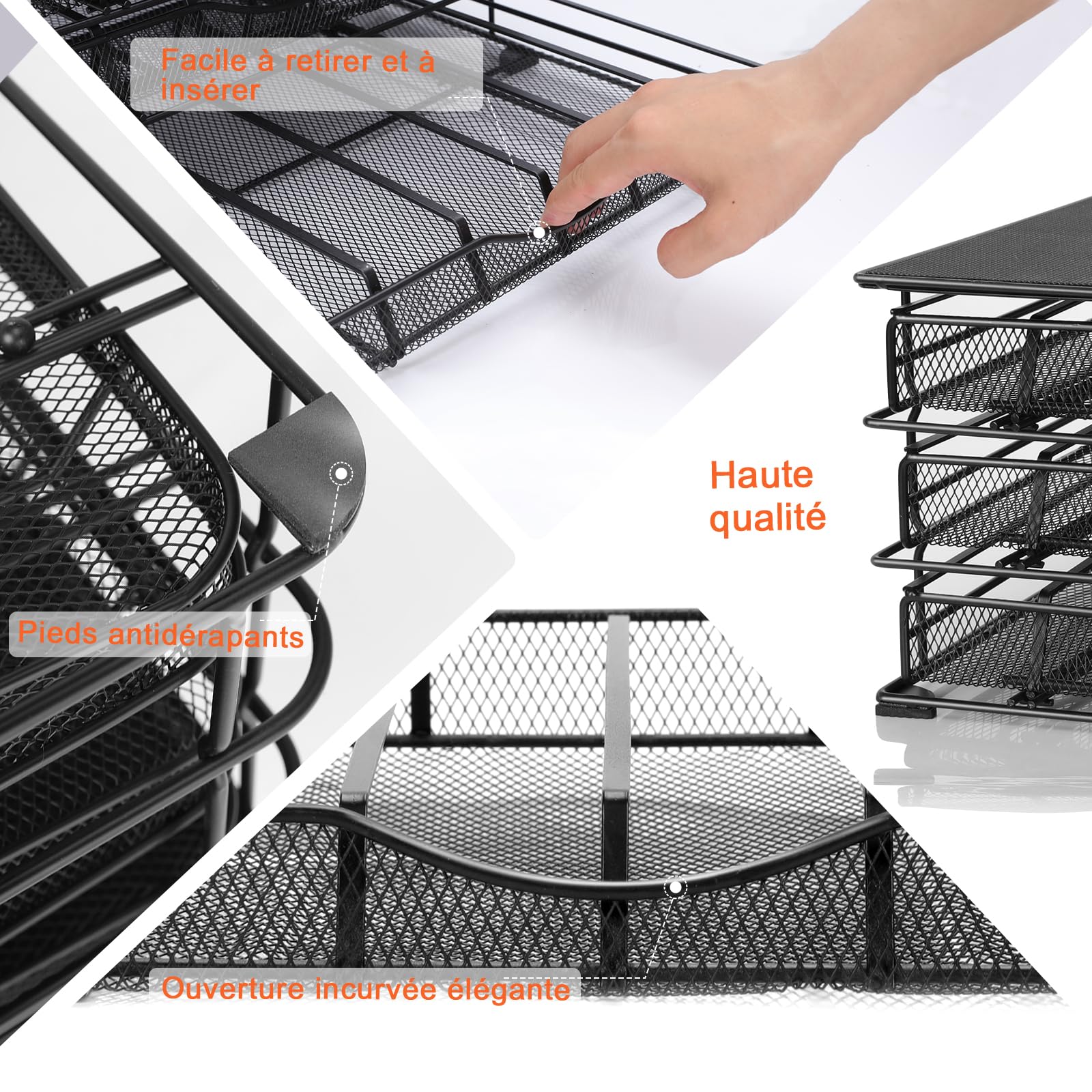 Masthome porte capsules Dolce Gusto 3 tiroirs métal, grande capacité 108 dosettes avec tapis EVA anti vibration antidérapant, rangement café pour maison, cuisine, bureau, salle de pause, noir sobre